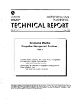 Developing Effective Congestion Management Practices  Part I