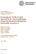 Screening Air Traffic Control Specialists for Psychopathology Using the Minnesota Multiphasic Personality Inventory2