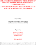 StrategiesforReducingtheImpactsofSurfaceTransportationonGlobalClimateChangeASynthesisofPolicyResearchandStateandLocalMitigationStrategies