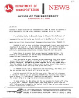 Under Secretary of Transportation James M Beggs AprilMay 1972