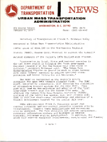 Department of Transportation News Urban Mass Transportation Administration UMTA 2874