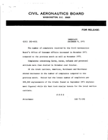 Air Travel Consumer Report November 1971