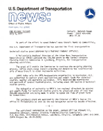 US Department of Transportation News Office of Public Affairs UMTA 7738