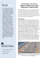 Performance of Concrete Highway Bridge Decks using Nationwide Condition Data techbrief