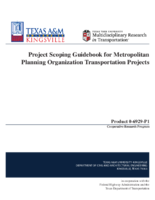 Project Scoping Guidebook for Metropolitan Planning Organization Transportation Projects