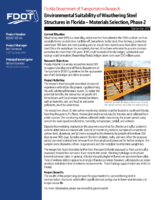 Environmental Suitability of Weathering Steel Structures in Florida  Materials Selection Phase  summary