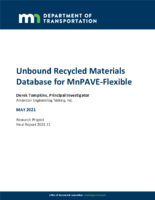Unbound Recycled Materials Database for MnPAVEFlexible