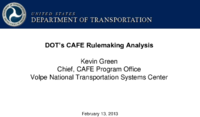 DOTs CAFE rulemaking analysis