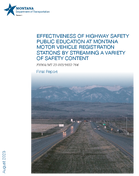 Effectiveness of Highway Safety Public Education at Montana Motor Vehicle Registration Stations by Streaming a Variety of Safety Content