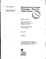 Human Factors in Aviation Maintenance Phase Five Progress Report