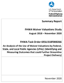 Final Summary Report FHWA Waiver Valuations Study August 2018  November 2020