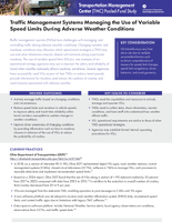 Traffic Management Systems Managing the Use of Variable Speed Limits During Adverse Weather Conditions