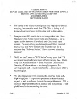 Deputy Secretary of Transportation Mortimer Downey Speeches September 1995