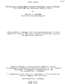 An Empirical Relationship between Mesoscale Carbon Monoxide Concentrations and Vehicular Emission Rates Final Report