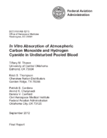 In Vitro Absorption of Atmospheric Carbon Monoxide and Hydrogen Cyanide in Undisturbed Pooled Blood
