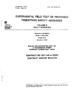 Experimental Field Test of Proposed Pedestrian Safety Messages Volume 3