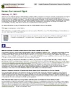 Human Environment Digest February 11 2021
