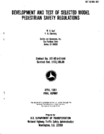 Development and Test of Selected Model Pedestrian Safety Regulations