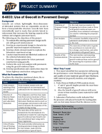Use of Geocell in Pavement Design Project Summary