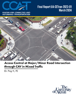 Access Control at MajorMinor Road Intersection Through CAV in Mixed Traffic