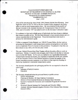 Secretary of Transportation Rodney Slater Speeches June 1999