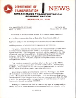 Department of Transportation News Urban Mass Transportation Administration UMTA 7323