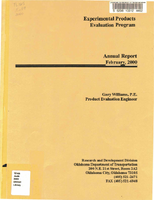 Experimental Product and Evaluation Program Annual Report