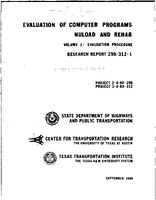 Evaluation of Computer Programs NULOAD and REHAB Volume 1 Evaluation Procedure