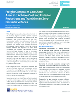 Freight Companies Can Share Assets to Achieve Cost and Emission Reductions and Transition to Zero Emission Vehicles Policy Brief