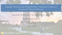 Anomaly Detection and String Stability Analysis in Connected Automated Vehicular Platoons