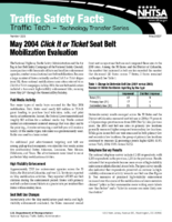 May 2004 Click It or Ticket Seat Belt Mobilization Evaluation Traffic Safety Facts