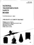 Wheelsup landing Continental Airlines flight 1943 Douglas DC9 N10556 Houston Texas February 19 1996