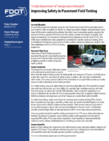 Improving safety in pavement field testing project summary