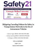 Mitigating Cascading Failures for Safety in Transportation Networks in the Era of Autonomous Vehicles