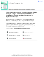 Does Implementation of Biomathematical Models Mitigate Fatigue and FatigueRelated Risks in Emergency Medical Services Operations A Systematic Review