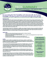Incorporating the Site Variability and Laboratory InSitu Testing Variability of Soil Properties in Geotechnical Engineering Design Tech Summary