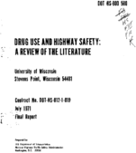 Drug Use and Highway Safety A Review of the Literature