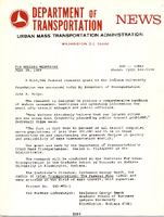 Department of Transportation News Urban Mass Transportation Administration DOT 13869