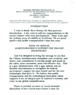 Deputy Secretary of Transportation Mortimer Downey Speeches March 1994