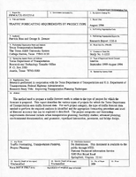 Traffic Forecasting Requirements by Project Type