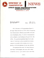 Department of Transportation News Urban Mass Transportation Administration UMTA 5174