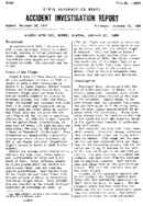 Investigation of Aircraft Accident ALASKA AIRLINES HOMER ALASKA 19490120