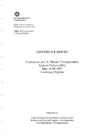 Conference Report Conference on US Marine Transportation Systems Vulnerability May 2829 1997 Leesburg Virginia