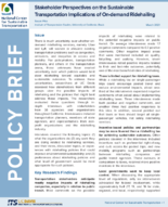 Stakeholder Perspectives on the Sustainable Transportation Implications of Ondemand Ridehailing Policy Brief