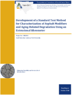 Development of a Standard Test Method for Characterization of Asphalt Modifiers and AgingRelated Degradation Using an Extensional Rheometer
