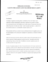 Pipeline systems  safety for assets and transport regularity