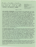 Office of Safety News Highlights April 6 1973