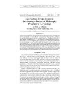 Curriculum Design Issues in Developing a Doctor of Philosophy Program in Aeronology