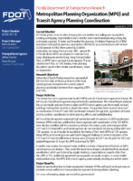 Metropolitan Planning Organization MPO and Transit Agency Planning Coordination Summary