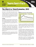 The Click It or Ticket Evaluation 2013 Traffic Safety Facts